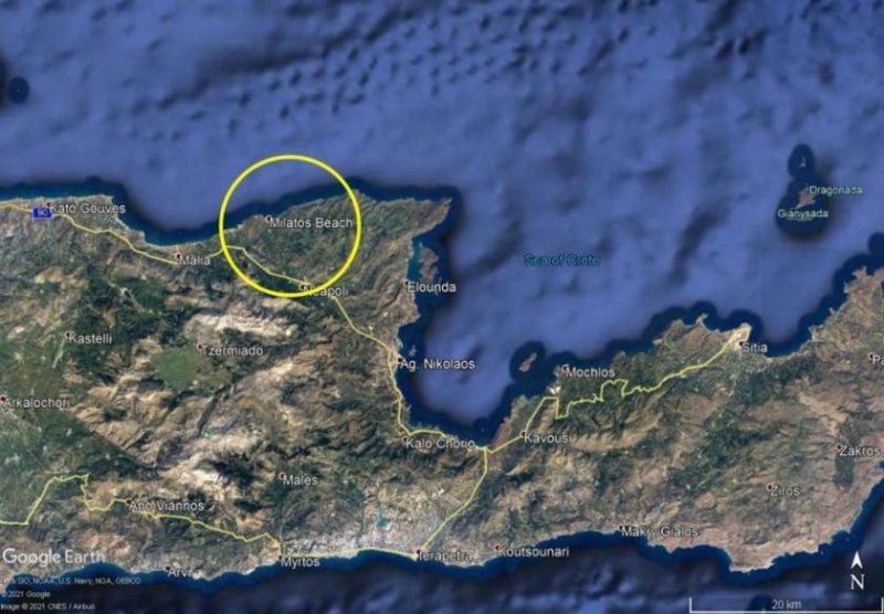 Kounali Kreta, Kounali: Baugrundstück mit Meerblick in ruhigem Dorf zu verkaufen Grundstück kaufen